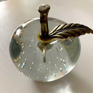 Glass Apple w/ Brass Stem